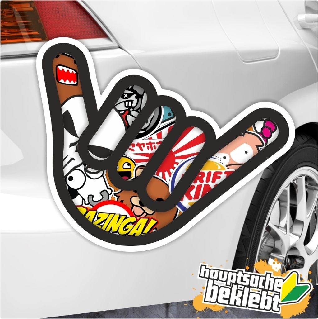 Kiwistar - Autoaufkleber - Heavy Hand Aufkleber - 5 x 3 cm - für Auto, Laptop, Fahrrad, LKW, Motorrad Aufkleber mehrfarbig Sticker Decal