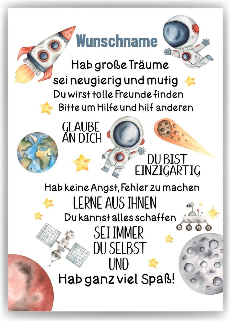 Affirmationsposter Personalisiertes Geschenk zum Schulanfang – DIN A4 (21x29.7cm)