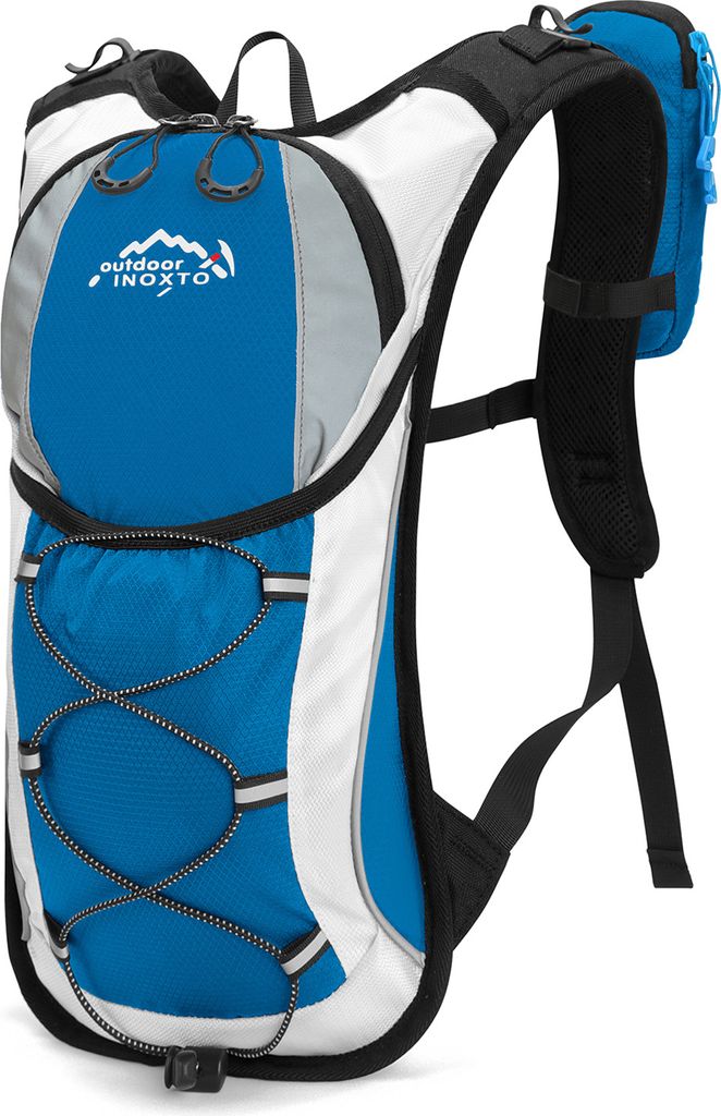 5L Outdoor-Reiserucksack, Wanderrucksack, Trinkbeutel, mit reflektierenden Streifen, geeignet zum Radfahren, Wandern, Laufen, Blau