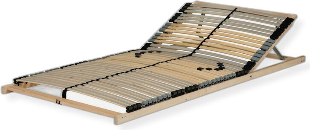 Lattenrost 100x200 cm - Kopfteil verstellbar 42 Latten 7-Zonen Traglast ca. 140 Kg Birken und Buchenschichtholz Selbstmontage Germany