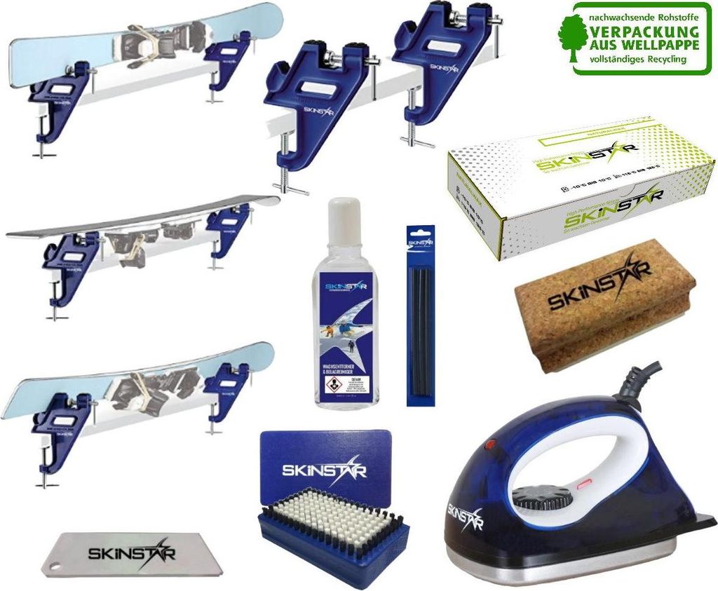 Kit De Fartage Complet SkinStar Pour Ski De Fond - Fer à Fart, Tendeurs, Porte-skis, Fart (SK17R7)