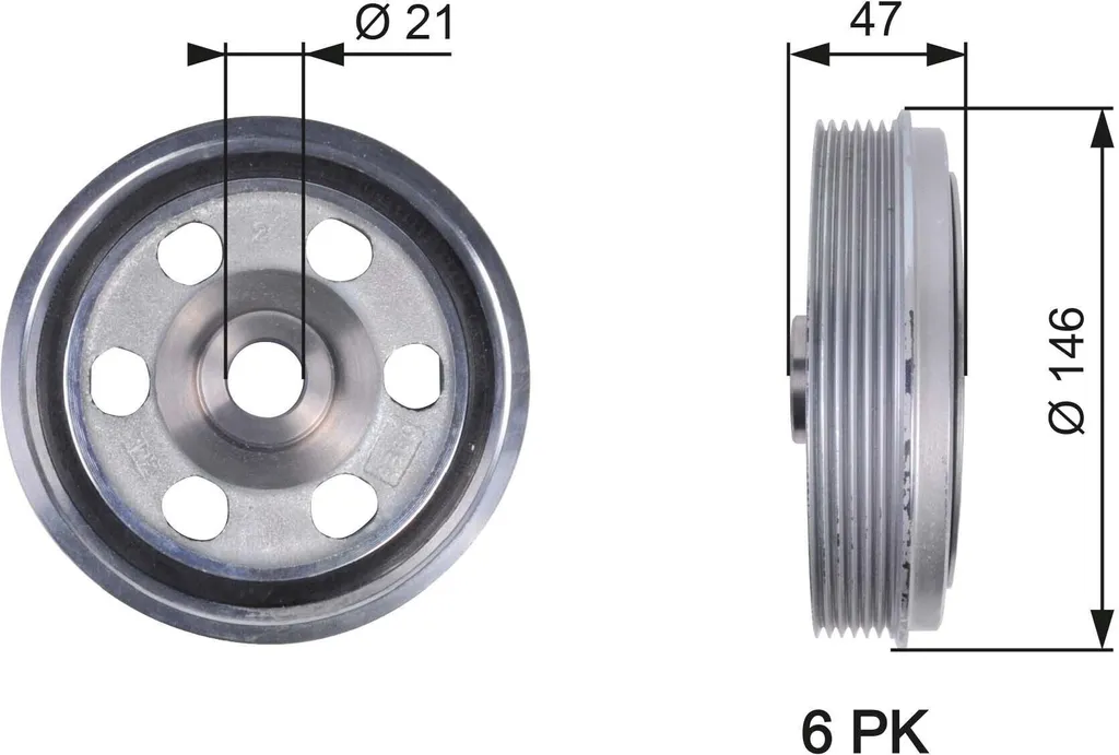 Poulie de vilebrequin pour entretien Boxer et Ducato GATES TVD1082