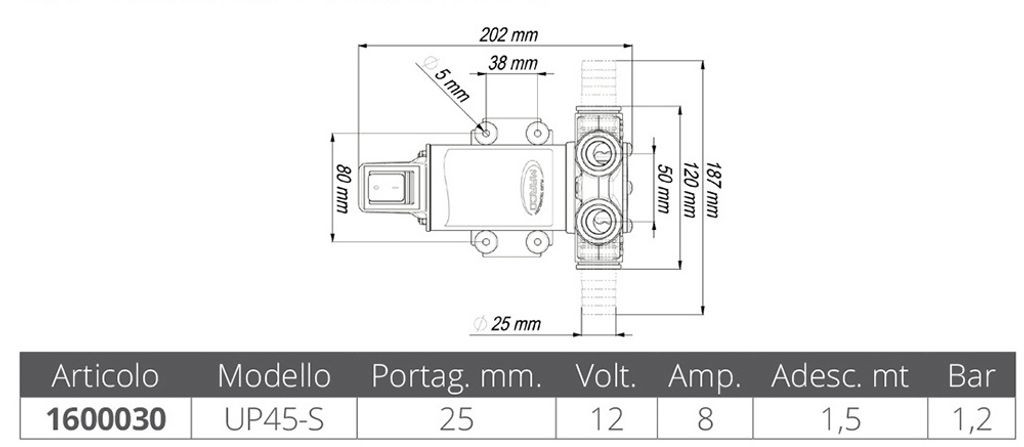 Electropump für gasoil transfer 12 V Osculati 16.047.15
