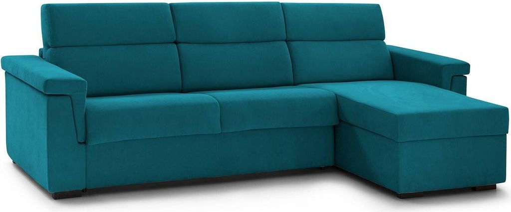 Cintano - Feste Sofa mit Récamiere, 285x160 cm Blau, Abnehmbar Italy