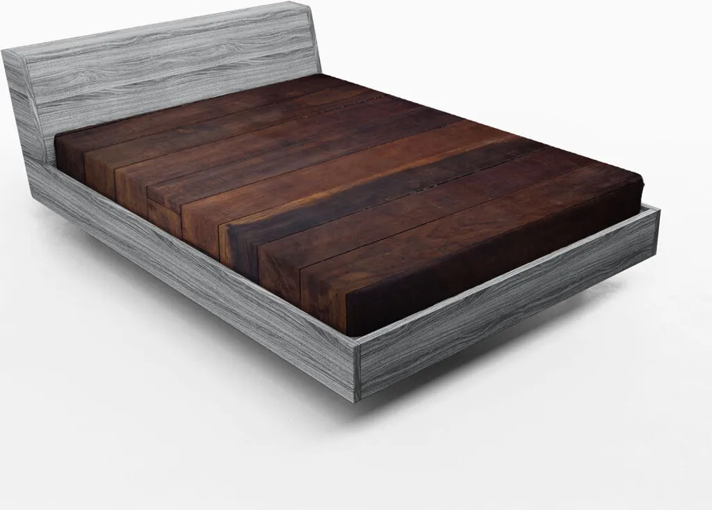 Biancheria Letto 180x200 ABAKUHAUS Legno Rustico Marrone Scuro