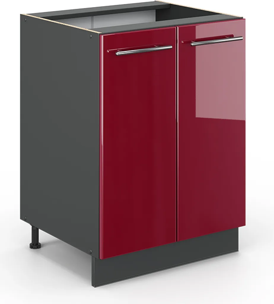 Mobile Cucina 60 cm Vicco Fame-Line Bordeaux Lucido e Antracite