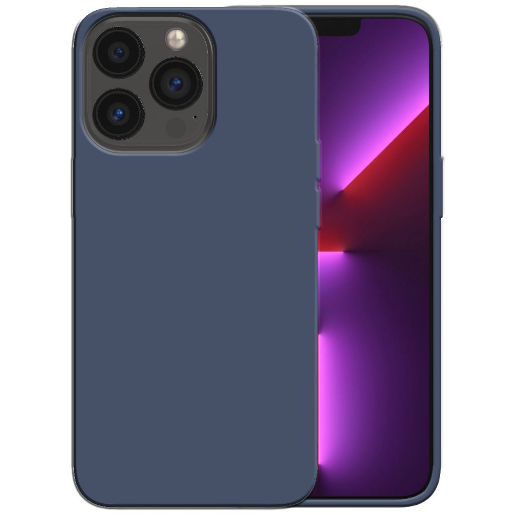 Smartphonica Silikonhülle für iPhone 13 Pro Hülle mit weicher Innenseite - Dunkelblau