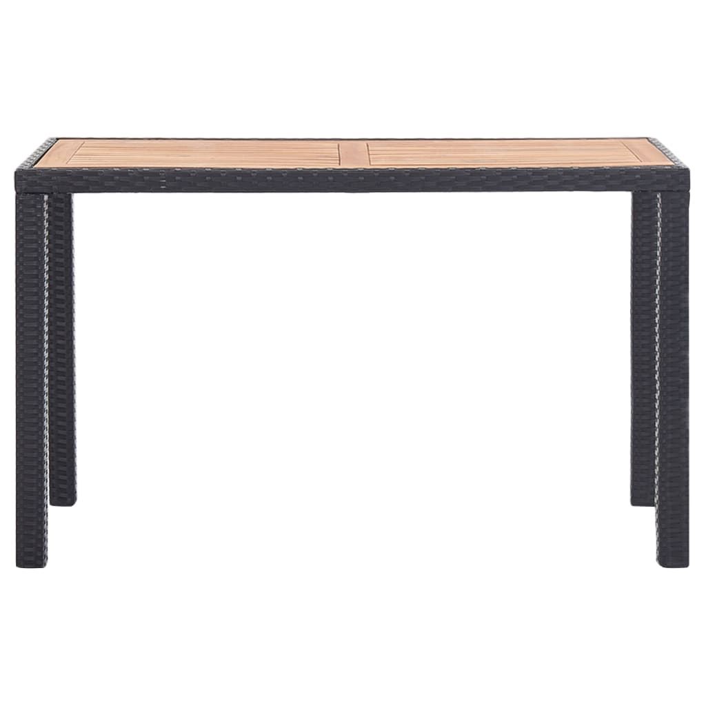 vidaXL Stół ogrodowy czarno-brązowy 123x60x74 cm lite Zdjęcie produktu 