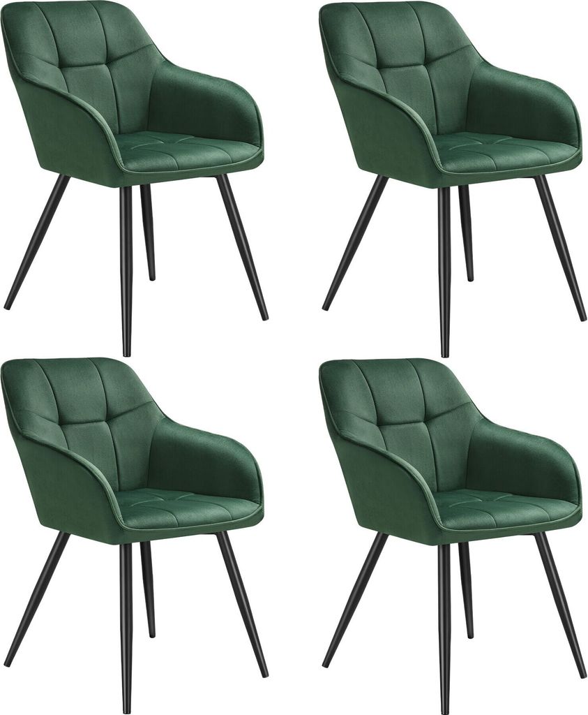 tectake Esszimmerstuhl Marilyn gepolstert, in Samtoptik, gesteppt 58 x 62 x 82 cm