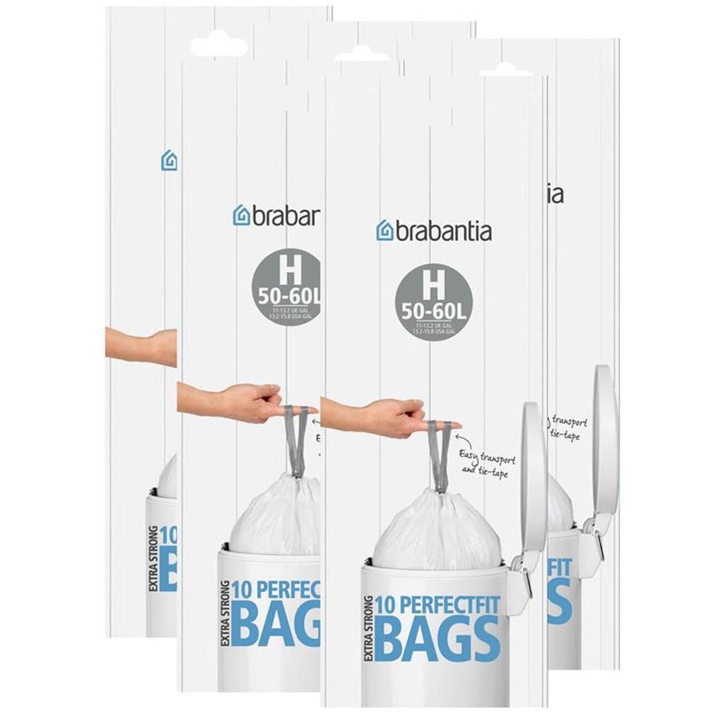 Brabantia Müllbeutel Smartfix (H) 50-60 Liter, 10 Mülltüten (5er Pack)