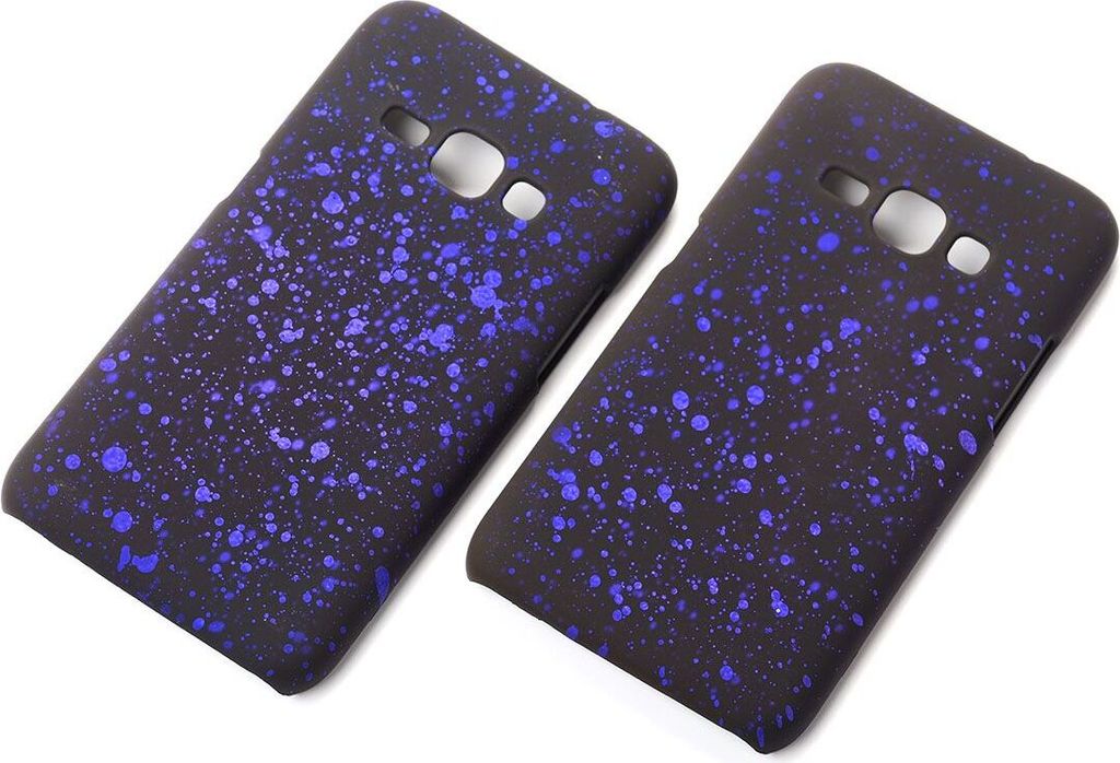 Handy Hülle Schutz Case Bumper Schale für Samsung Galaxy J1 2016 3D Sterne Lila