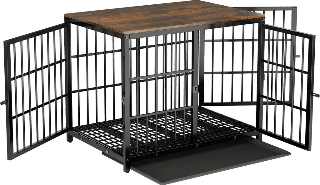 Cage d'intérieur pour chien noir M idéale pour éducation et repos