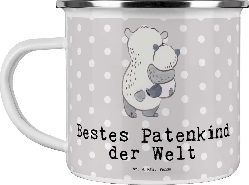 Mr. & Mrs. Panda Teetasse Panda Bestes Patenkind der Welt - Grau Pastell - Geschenk, Teebecher, wandertasse, Taufe, Neffe, Nichte, Patenonkel, Emai...