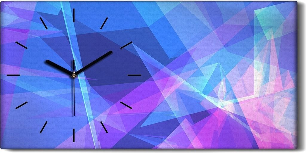 Wandbild Leinwand Bilder mit Uhr Geräuschlos 60x30 Abstrakte Kunst Geometrisch - schwarze Hände