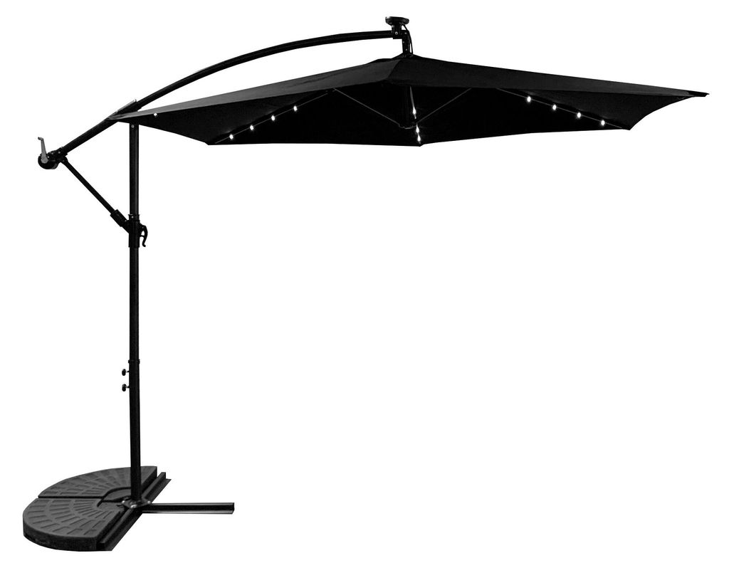 Aga LED Sonnenschirm 300 cm Schwarz Produktbild 
