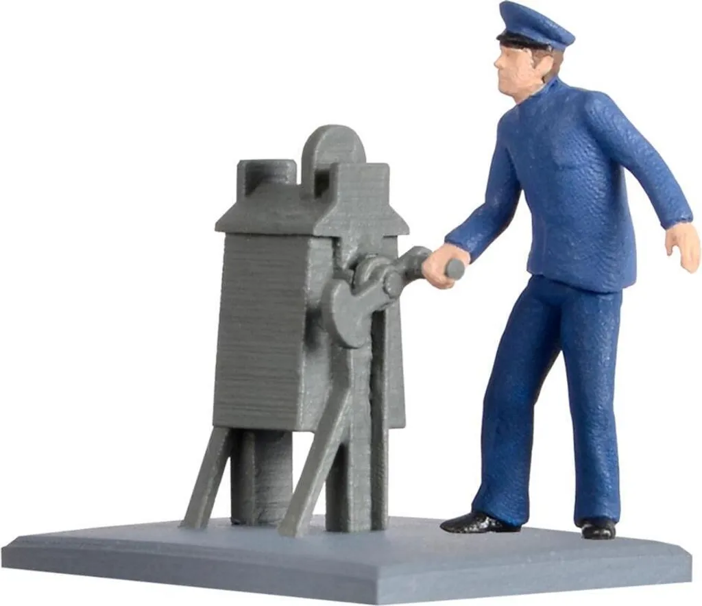 Figurine animée H0 de garde-barrière Viessmann 1550 pour décor de train