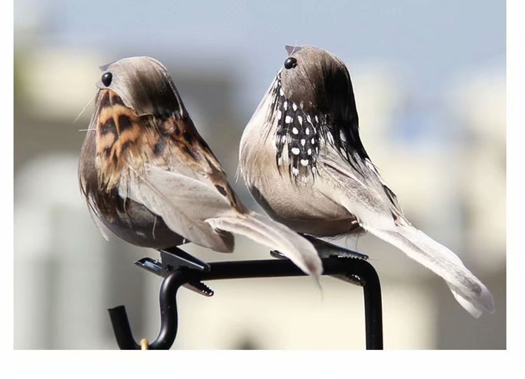Demiawaking 12 Bunte künstliche Vögel auf Clips Federschaum Vögel zum Baste 