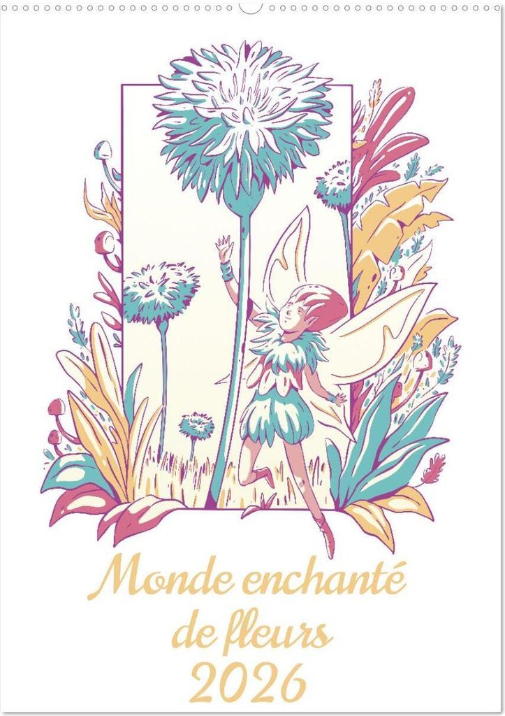 Monde enchanté de fleurs (Calendrier mural 2026 DIN A2 horizontal), CALVENDO calendrier mensuel