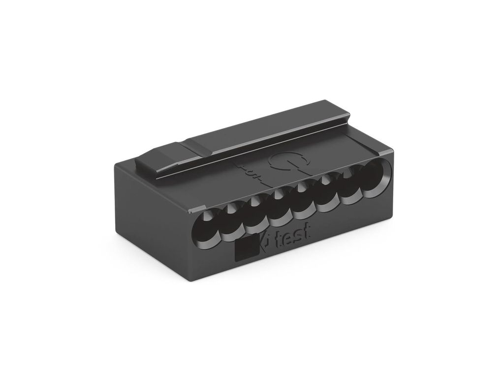 Wago Verbindungsklemme zum Stecken 8 Leiter bis 0,8mm², grau, Packung mit 50 Stk.