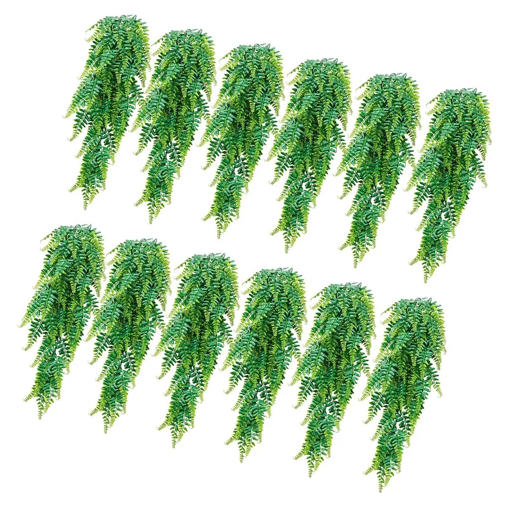 Plante Artificielle sans Entretien : Lot 12 Fougères 79 cm Longue Durée