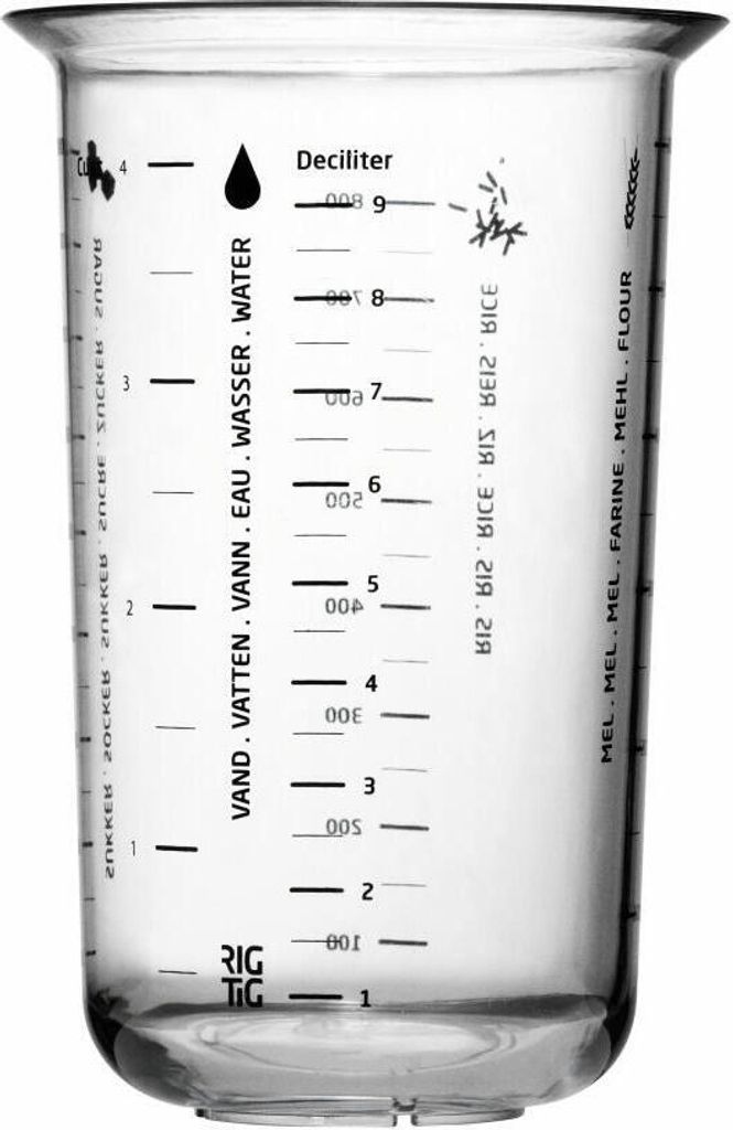 Rig-Tig Messbecher, 1 L., Messgefäß, abmessen, Becher mit Mengenangabe, Kunststoff, Ø 11,7 cm, Z00203