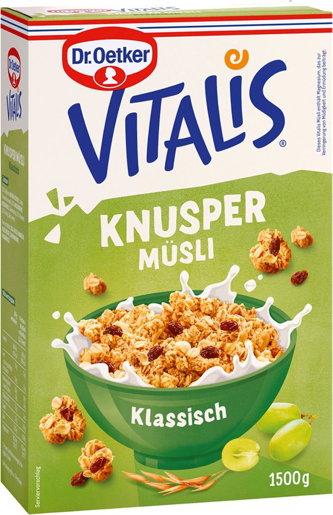 Dr.Oetker 876909 Dr.Oetker Vitalis Knuspermüsli Müsli Immagine del prodotto 