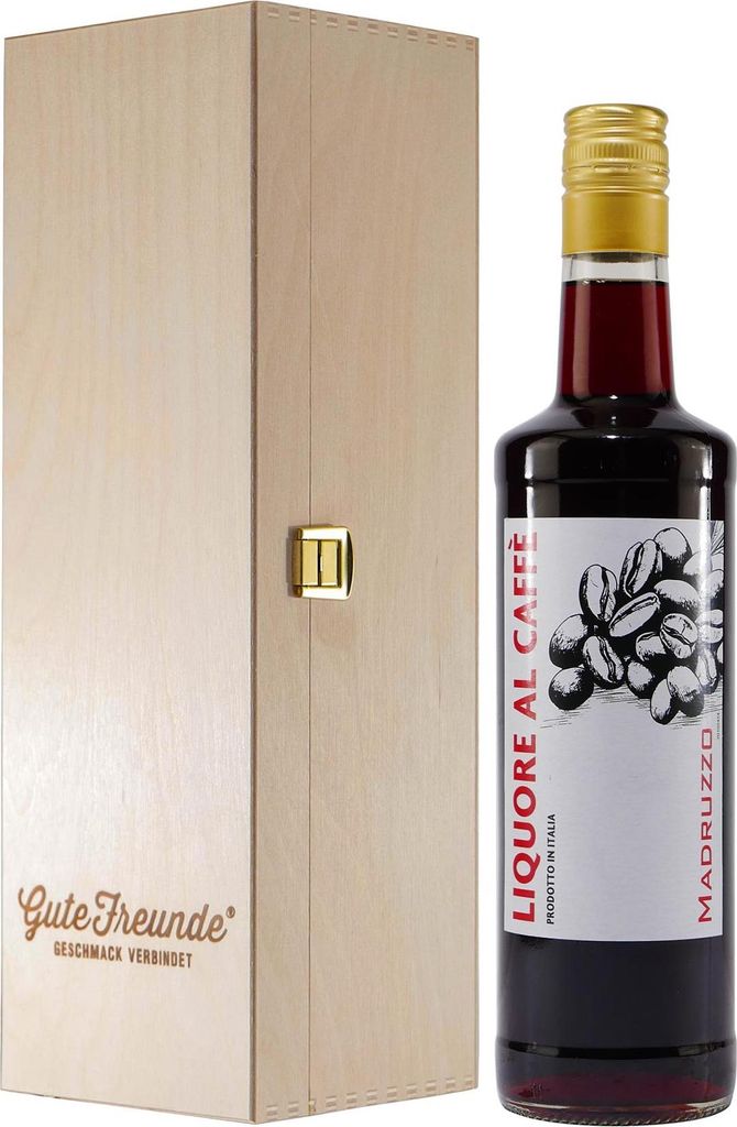 Madruzzo Liquore al Caffè mit Geschenk-Holzkiste