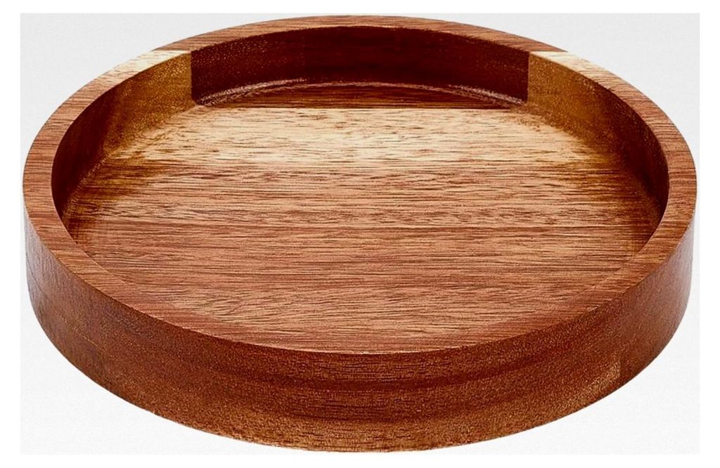 15 cm Rundes Serviertablett aus Akazienholz - Dekorative Servierplatte für Wurst, Kekse, Desserts und Käse