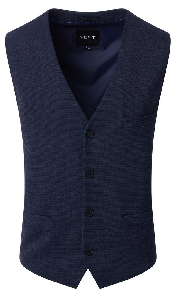 VENTI Herren Anzugweste FORMAL V-Neck Polyestermix Marine 44