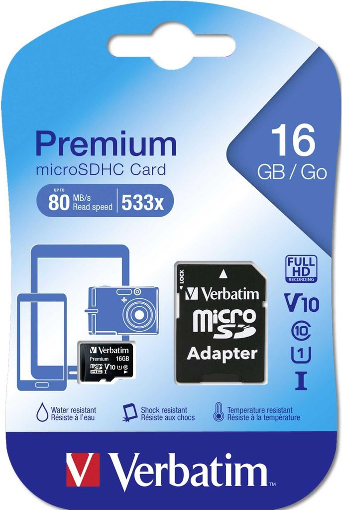 Verbatim microSDHC Card Class 10 (16GB) Speicherkarte