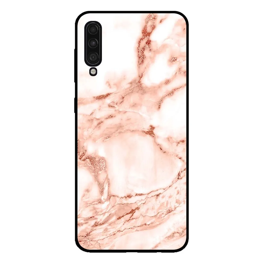 Smartphonica Custodia per Samsung Galaxy A50s effetto marmo - cover posteriore in marmo - Bianco Oro Rosa