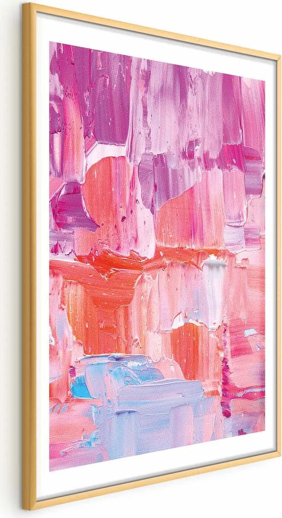 Posterpapier Poster - Colorful Strokes - intense shades of pink and purple on canvas 60x40 cm Muster a-B-10126-ao-a