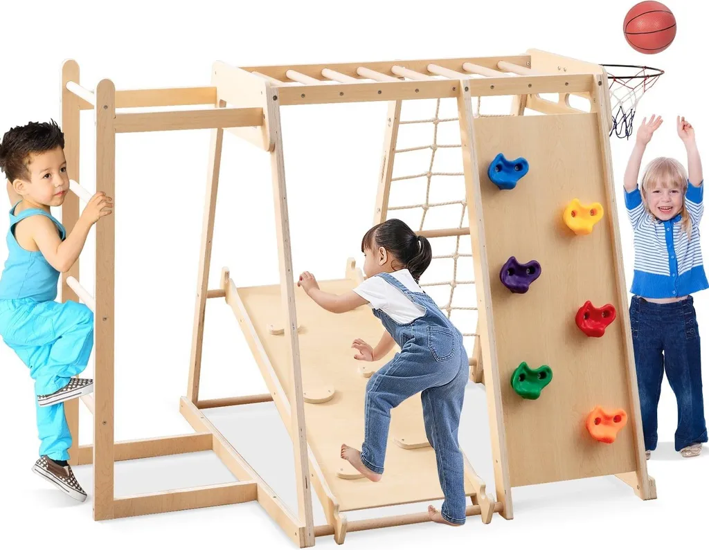 Aire de jeux intérieure toboggan et escalade pour chambre d'enfant