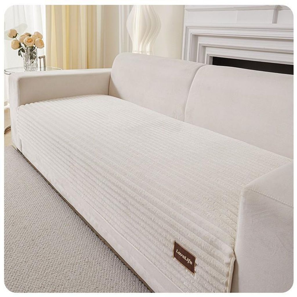 2 Stück Plüsch Warm Sofabezug,4-5 Sitzer Couchbezug, Produktbild 