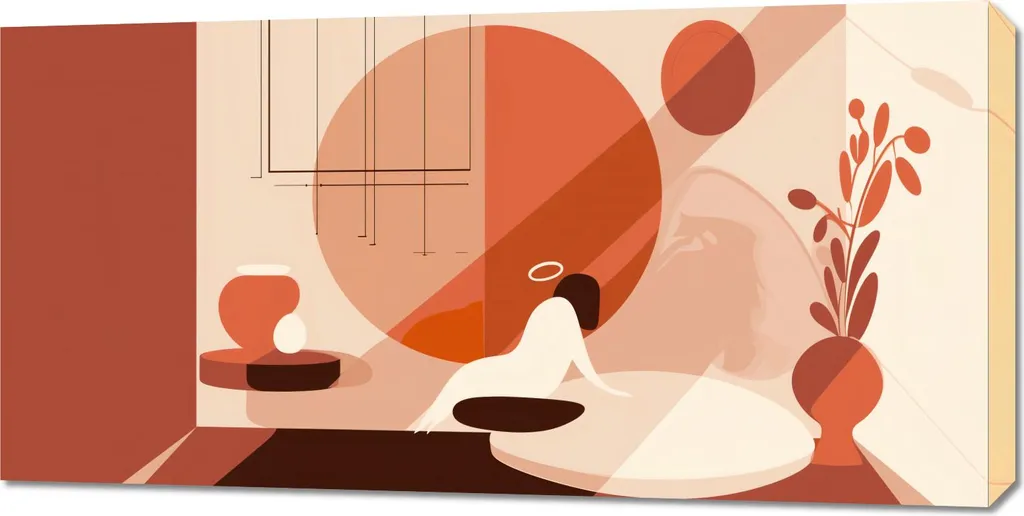 Tableau Calme dans le soleil géométrique 100x50 cm pour salon moderne