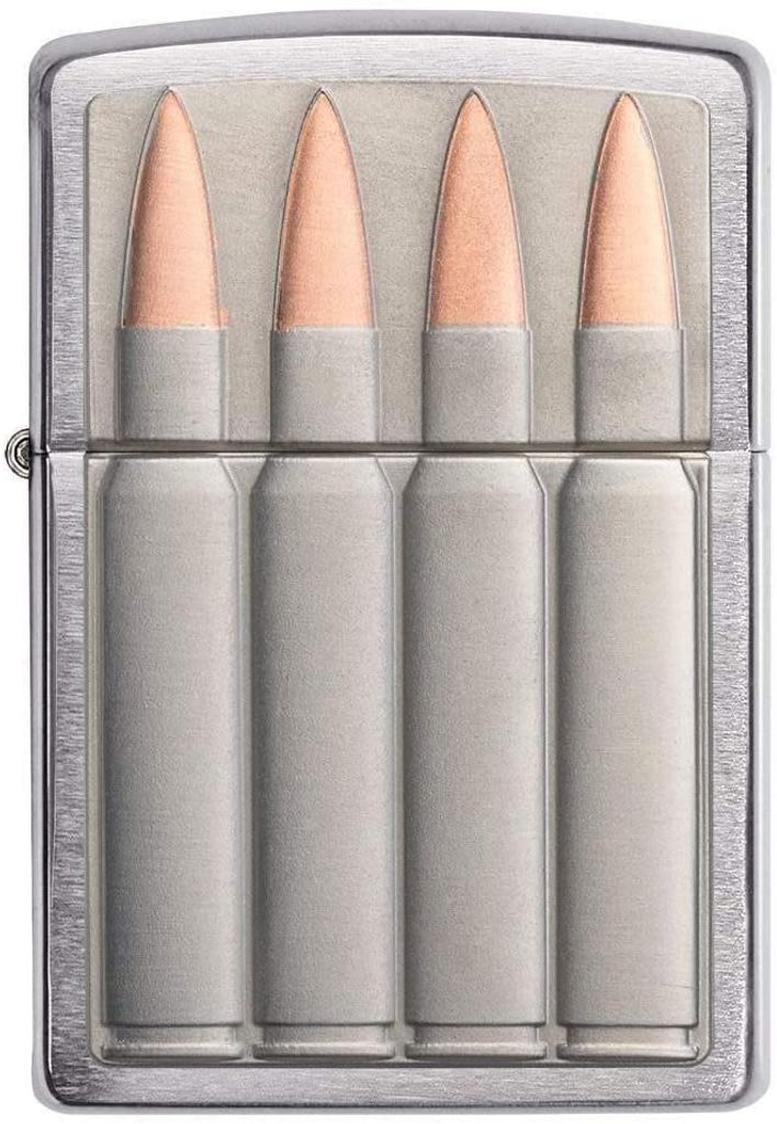 ZIPPO - Bullets - Emblem Brushed Chrome Kugel Patrone Produktbild 