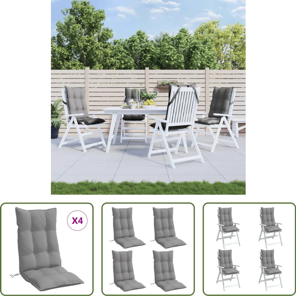 The Living Store Cuscini 4 Pezzi Grigio Oxford - Comfort Giardino