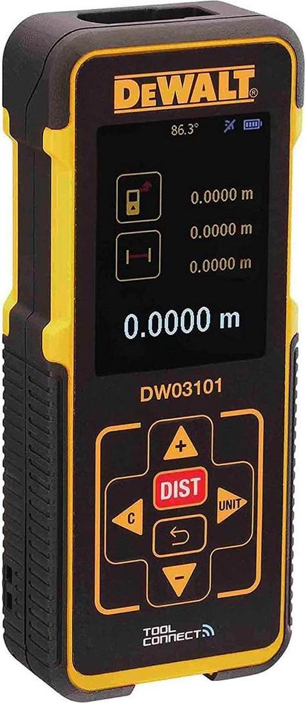 DeWALT DW03101, Laserový metr, m, Černá, Žlutá, Digitální, Obrázek produktu 