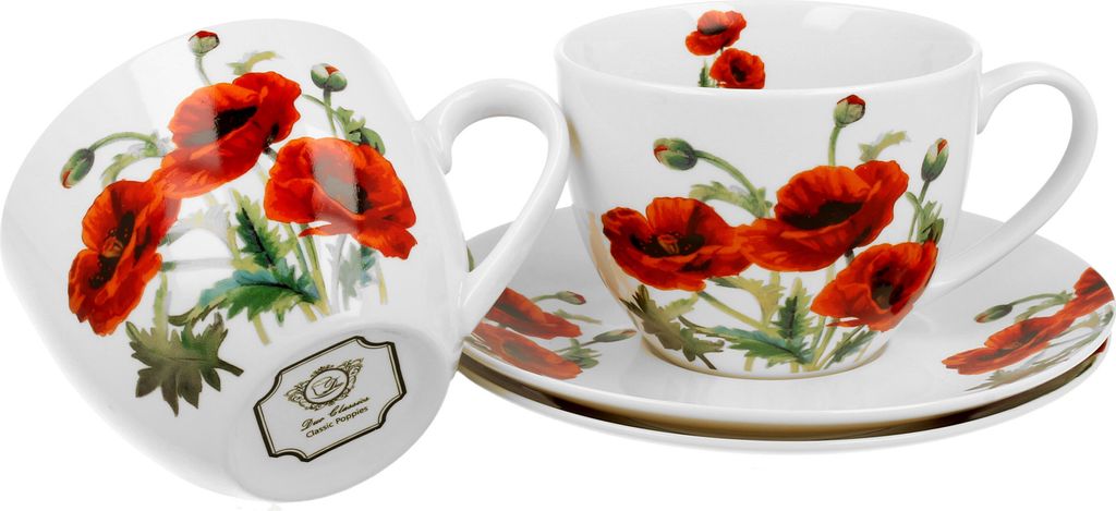 DUO FLORAL 2er-Set Tassen 280 ml CLASSIC POPPIES mit Produktbild 3