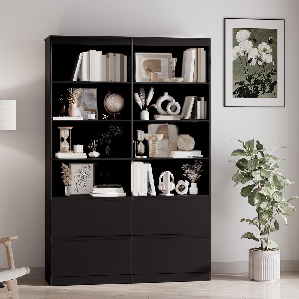 BEALIFE Scaffalatura 120x34x180 cm con 4 cassetti | MDF con Immagine del prodotto 