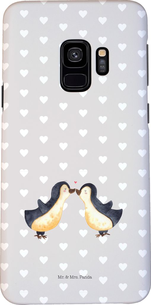 Mr. & Mrs. Panda Samsung Galaxy S9 Handyhülle Pinguin Liebe - Grau Pastell - Geschenk, Smartphone Hülle, Freundin, Love, Liebesspruch, Vertraut, ...