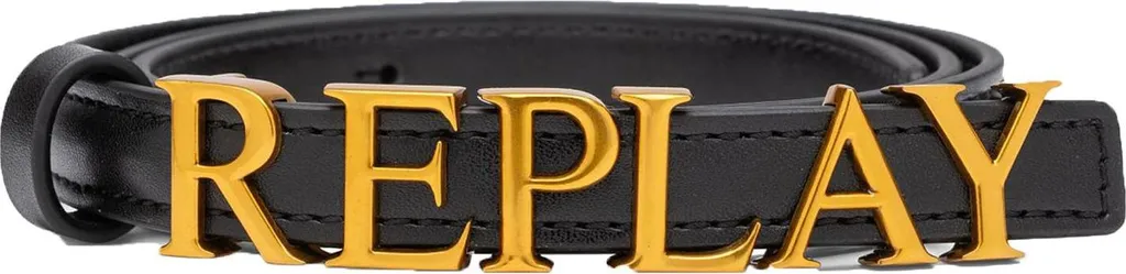 Occasione Replay Cintura Logo Belt W100 Black - Spedizione Immediata
