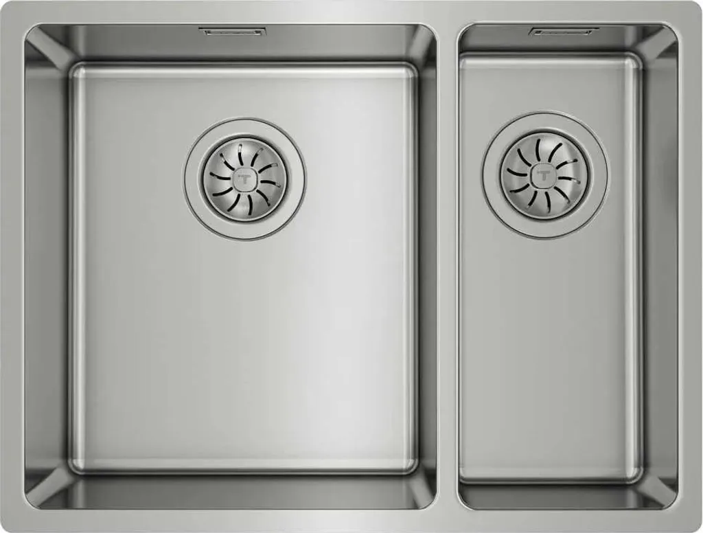 Évier double bac inox pour cuisine moderne, Teka Belinea Rs15 Argent