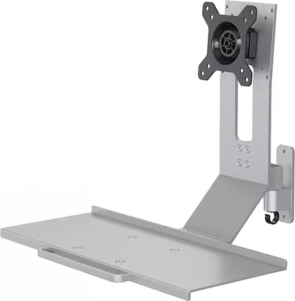 Support écran réglable hauteur et angle avec repose-clavier en alu - 4