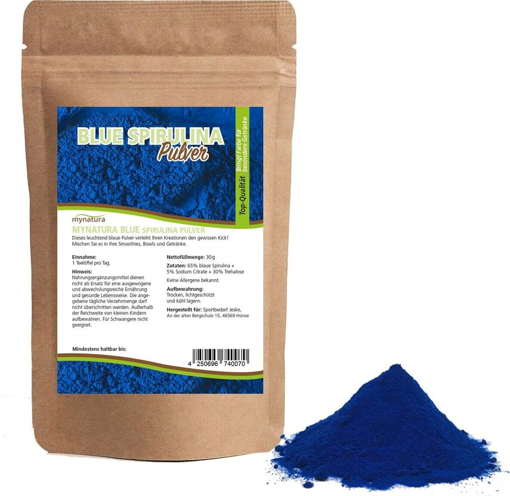 Mynatura Blues Spirulina Pulver Blau 30g 3 Beutel