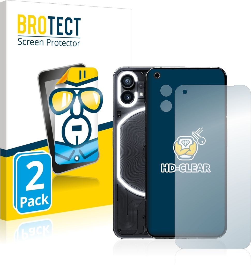2x Für Nothing Phone (1) (Display+Kamera) Schutzfolie BROTECT Displayschutz Display Schutz Folie Klar Transparent
