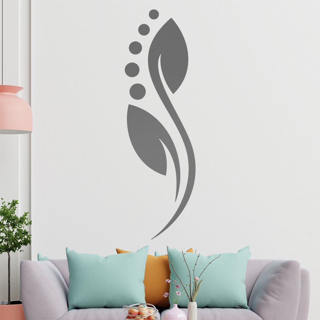 Blüte - Linien Punkte Wandtattoo in 6 Größen - Wandaufkleber Wall Sticker - Dekoration, Küche, Wohnzimmer, Schlafzimmer, Badezimmer