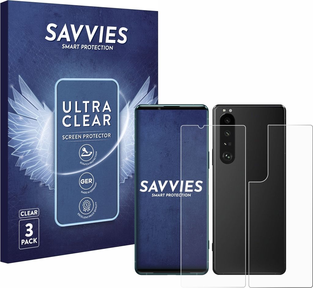 6x Für Sony Xperia 5 III (Display+Rückseite) Schutzfolie Savvies Displayschutz Display Schutz Folie Klar Transparent