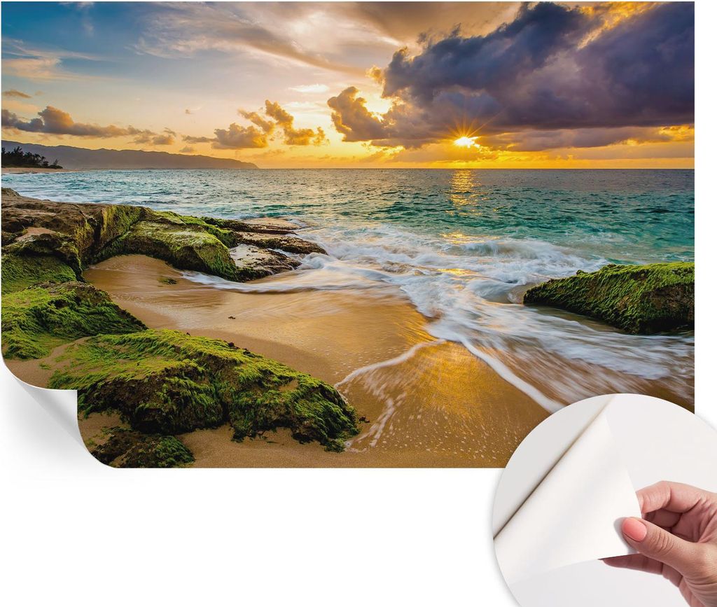 Selbstklebende Wandtapete - Dekorative Tapete für Wohnzimmer - Klebefolie für Wandbilder - Tapetenfolie für Wanddekoration - 104x70 cm - Maritim...