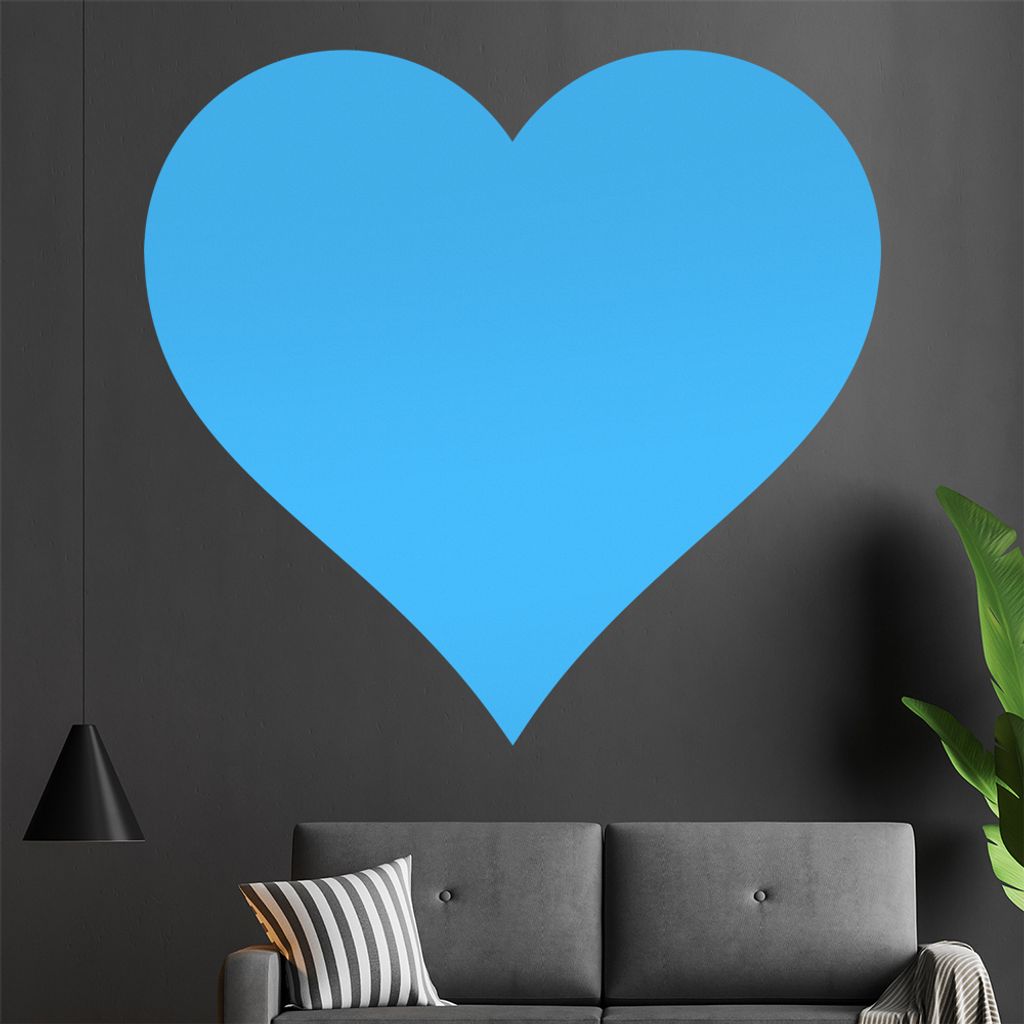 Herz Wandtattoo in 6 Größen - Wandaufkleber Wall Sticker - Dekoration, Küche, Wohnzimmer, Schlafzimmer, Badezimmer